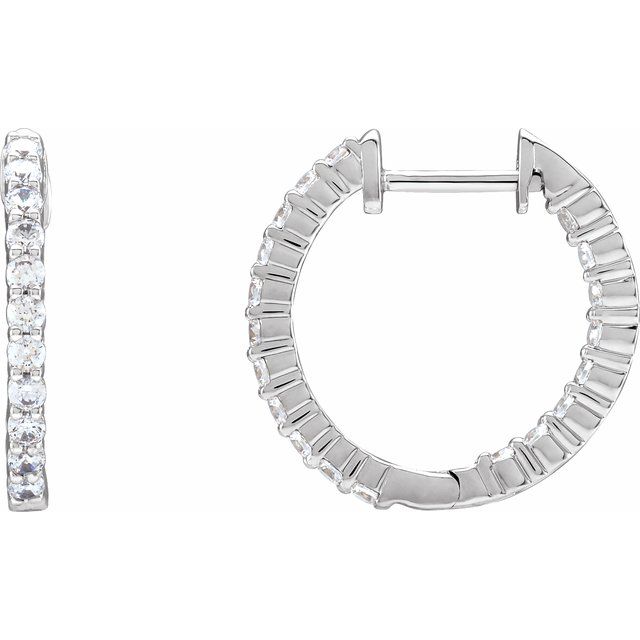 4 CTW Lab-Grown Diamond Inside-Outside Hinged 17.2 mm Hoop Earrings