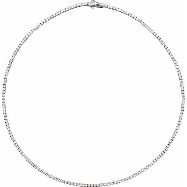 14K Lab-Grown Diamond Line Necklace with 5 7/8 to 7 1/4 CTW in Various Lengths