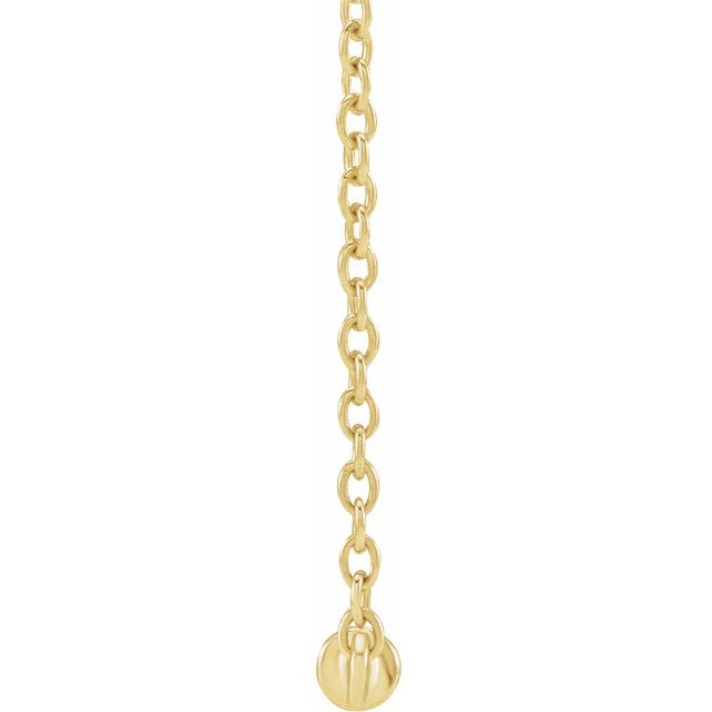 14K Yellow Cultured White Freshwater Pearl Bar 18" Necklace