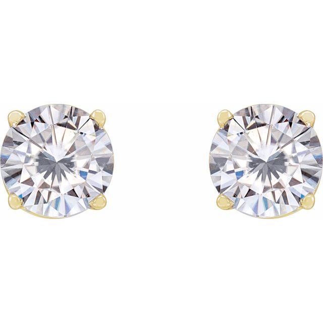14K Yellow 5.5 mm Stuller Lab-Grown Moissanite Stud Earrings