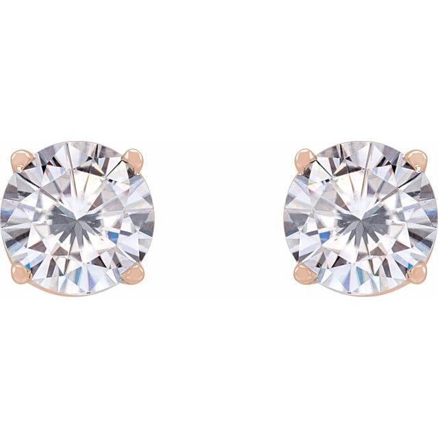 14K Rose 5.5 mm Stuller Lab-Grown Moissanite Stud Earrings