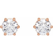14K Rose 3/4 CTW Natural Diamond Stud Earrings