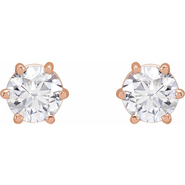 14K Rose 3/4 CTW Natural Diamond Stud Earrings