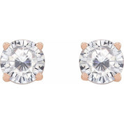 14K Rose 5 mm Stuller Lab-Grown Moissanite Stud Earrings