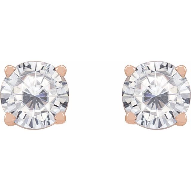 14K Rose 5 mm Stuller Lab-Grown Moissanite Stud Earrings