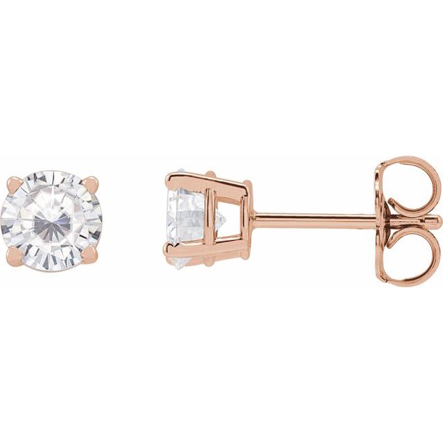 14K Rose 5 mm Stuller Lab-Grown Moissanite Stud Earrings