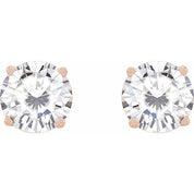14K Rose 6.5 mm Stuller Lab-Grown Moissanite Stud Earrings