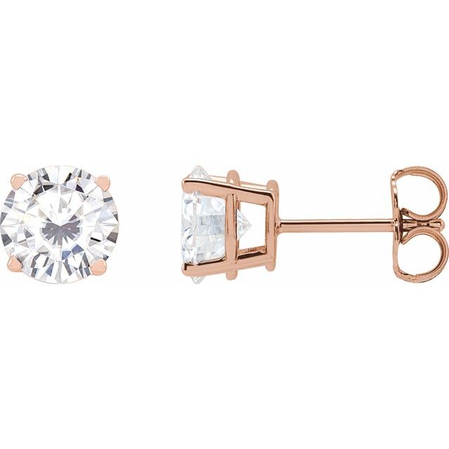 14K Rose 6.5 mm Stuller Lab-Grown Moissanite Stud Earrings