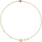 14K Yellow Natural Pink Tourmaline 6 1/2-7 1/2" Bracelet