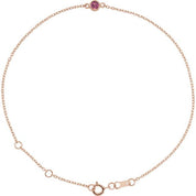 14K Rose Natural Pink Tourmaline 6 1/2-7 1/2" Bracelet