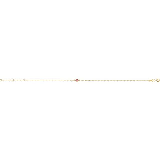 14K Yellow Natural Pink Tourmaline 6 1/2-7 1/2" Bracelet