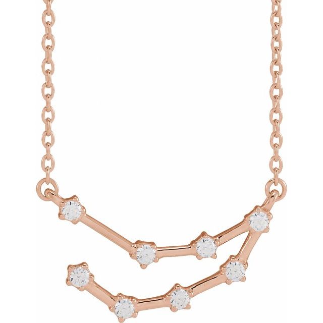 14K 1/6 CTW Natural Diamond Capricorn 16-18" Necklace