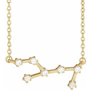 14K 1/6 CTW Natural Diamond Virgo Necklace 16-18"