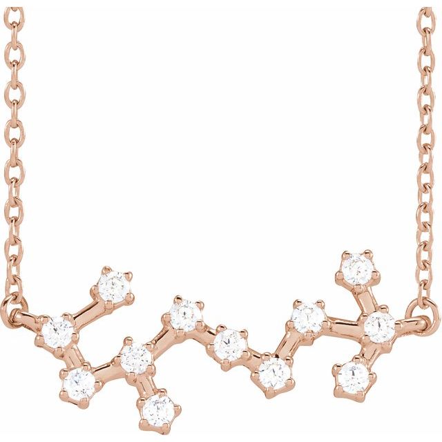 14K 1/4 CTW Natural Diamond Scorpio Necklace 16-18"