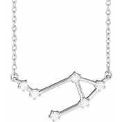 14K 1/8 CTW Natural Diamond Libra Necklace 16-18"
