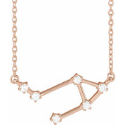 14K 1/8 CTW Natural Diamond Libra Necklace 16-18"
