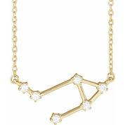 14K 1/8 CTW Natural Diamond Libra Necklace 16-18"