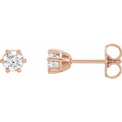 14K Rose 1/2 CTW Natural Diamond Stud Earrings