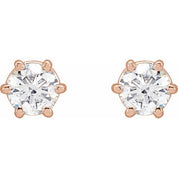14K Rose 1/2 CTW Natural Diamond Stud Earrings