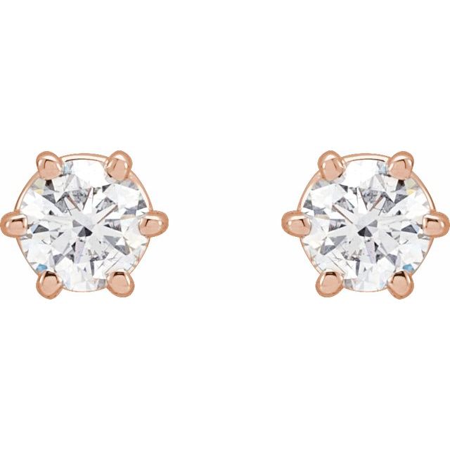 14K Rose 1/2 CTW Natural Diamond Stud Earrings