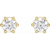 Round 6-Prong Stud Earrings