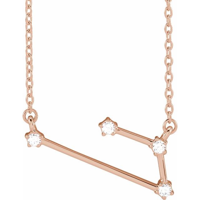 14K .08 CTW Natural Diamond Aries Necklace 16-18"