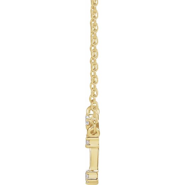 14K .08 CTW Natural Diamond Aries Necklace 16-18"