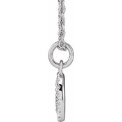 14K White .08 CTW Natural Diamond Peace 16-18" Necklace