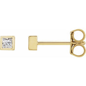 14K Yellow 1/8 CTW Lab-Grown Diamond Bezel-Set Earrings