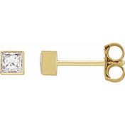 14K Yellow 5/8 CTW Lab-Grown Diamond Bezel-Set Earrings
