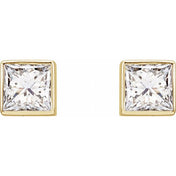 14K Yellow 5/8 CTW Lab-Grown Diamond Bezel-Set Earrings