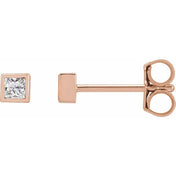 14K Rose 1/8 CTW Lab-Grown Diamond Bezel-Set Earrings