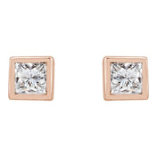 14K Rose 1/8 CTW Lab-Grown Diamond Bezel-Set Earrings