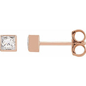 14K Rose 1/5 CTW Lab-Grown Diamond Bezel Earrings