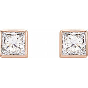 14K Rose 1/5 CTW Lab-Grown Diamond Bezel Earrings