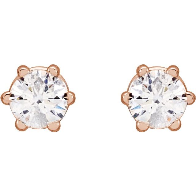 14K Rose 1/5 CTW Natural Diamond Stud Earrings