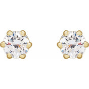 Round 6-Prong Stud Earrings