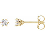 Round 6-Prong Stud Earrings
