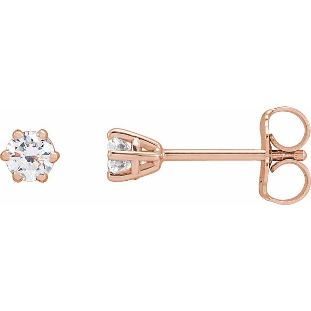 14K Rose 1/4 CTW Natural Diamond Stud Earrings