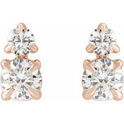 14K Rose 1/2 CTW Lab-Grown Diamond Earrings