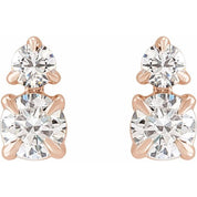 14K Rose 1/2 CTW Lab-Grown Diamond Earrings