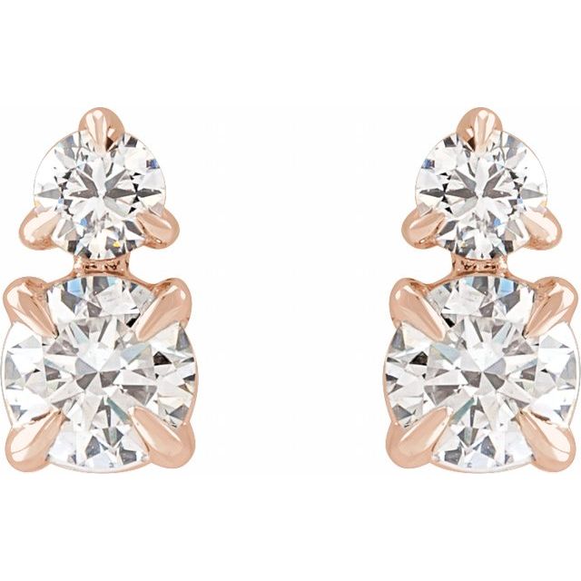 2 CTW Lab-Grown Diamond Earrings