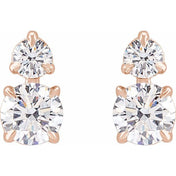 14K Rose 1 CTW Lab-Grown Diamond Earrings