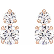 14K Rose 1 CTW Lab-Grown Diamond Earrings