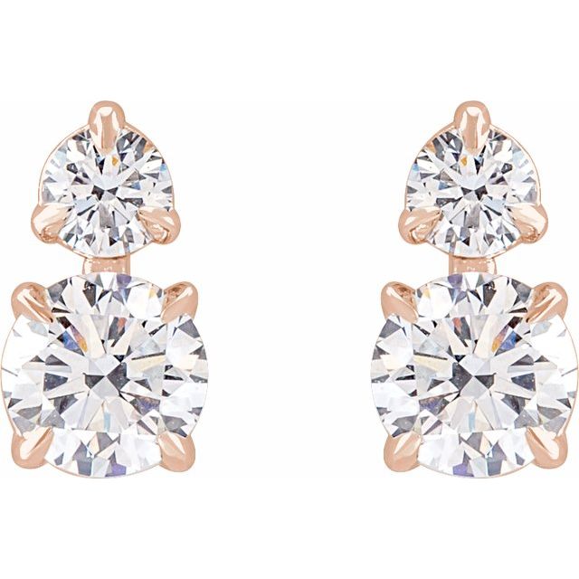 14K Rose 1 CTW Lab-Grown Diamond Earrings