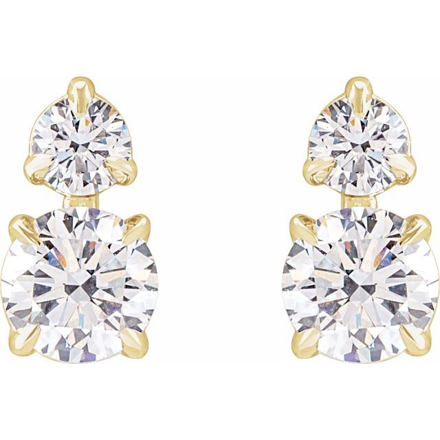 14K Yellow 1 CTW Lab-Grown Diamond Earrings