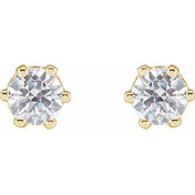 14K Yellow 4.1 mm Imitation White Cubic Zirconia Stud Earrings