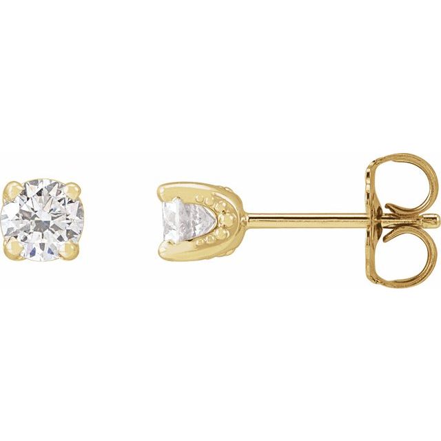 14K Yellow 1/2 CTW Natural Diamond Stud Earrings