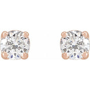 14K Rose 1/2 CTW Natural Diamond Stud Earrings