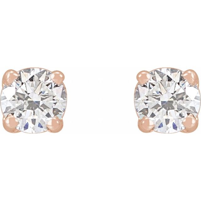 14K Rose 1/2 CTW Natural Diamond Stud Earrings